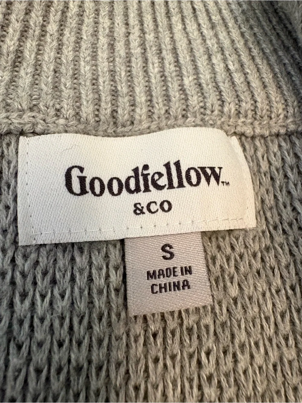 Goodfellow & Co Light Gray Half-Zip Knit Sweater